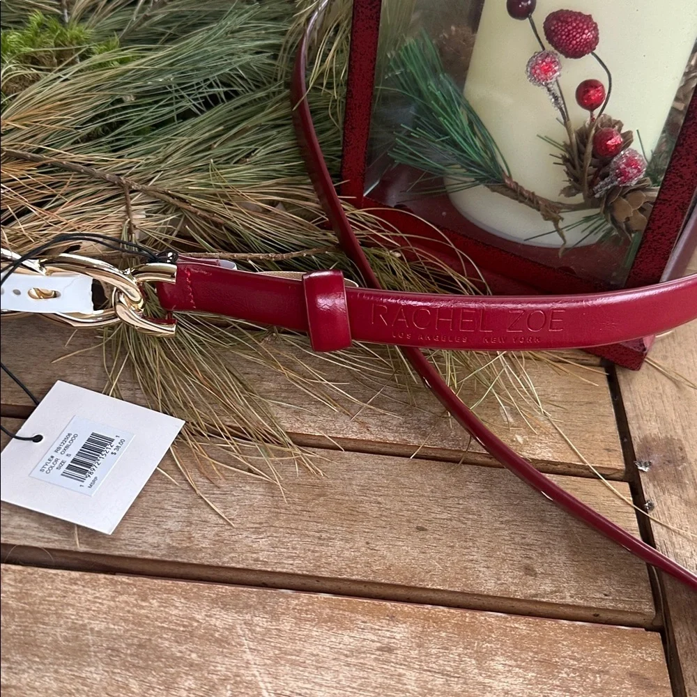 Rachel Zoe Red and gold leather belt